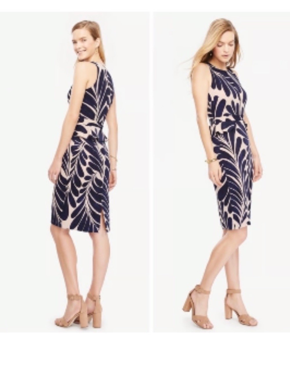Ann Taylor Leaf Petal Peplum Sheath Dress Size 0 Color Maple Blush